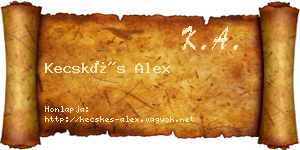 Kecskés Alex névjegykártya
